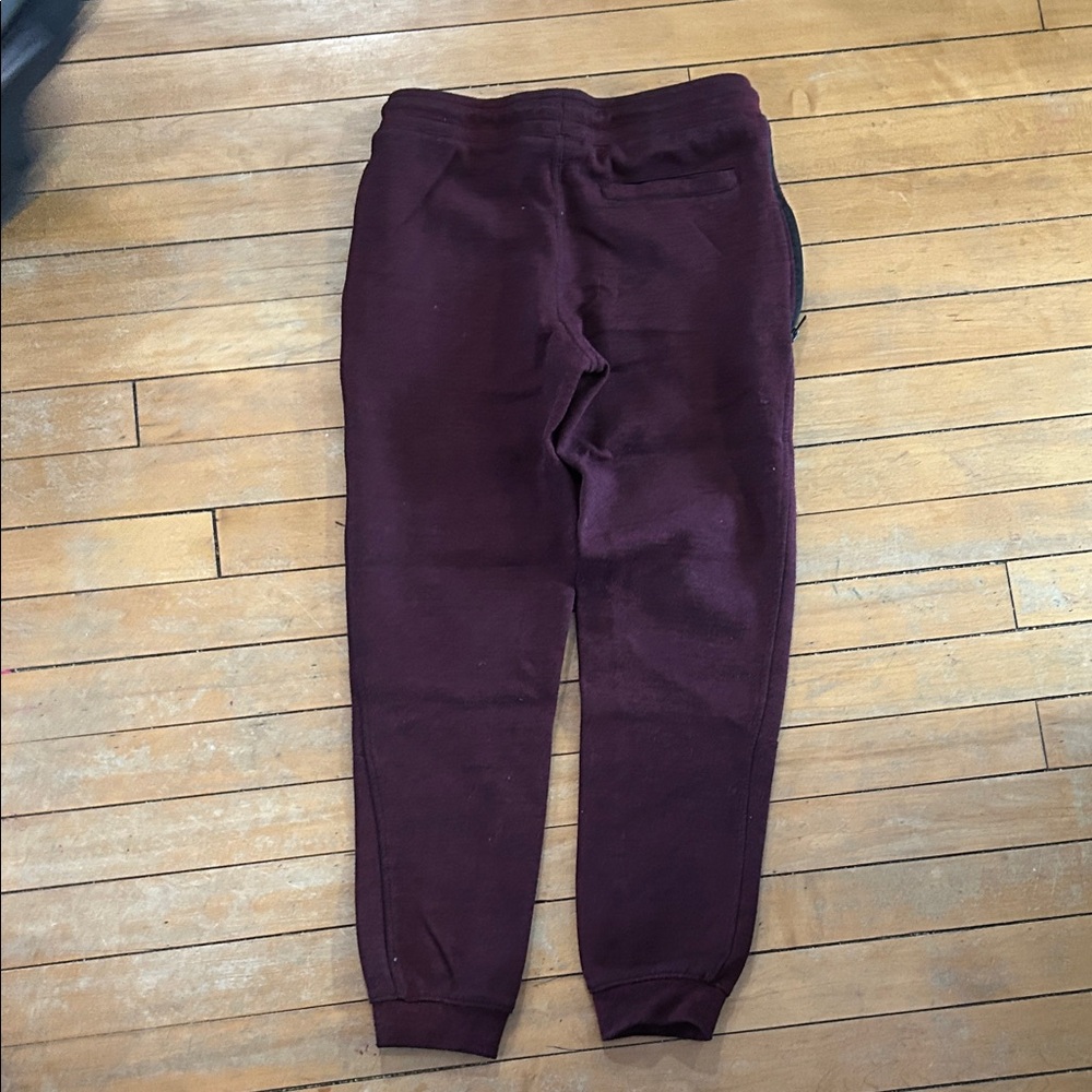 EUC boys Burgundy Jogger Pants with Black Accents - Picture 7 of 7